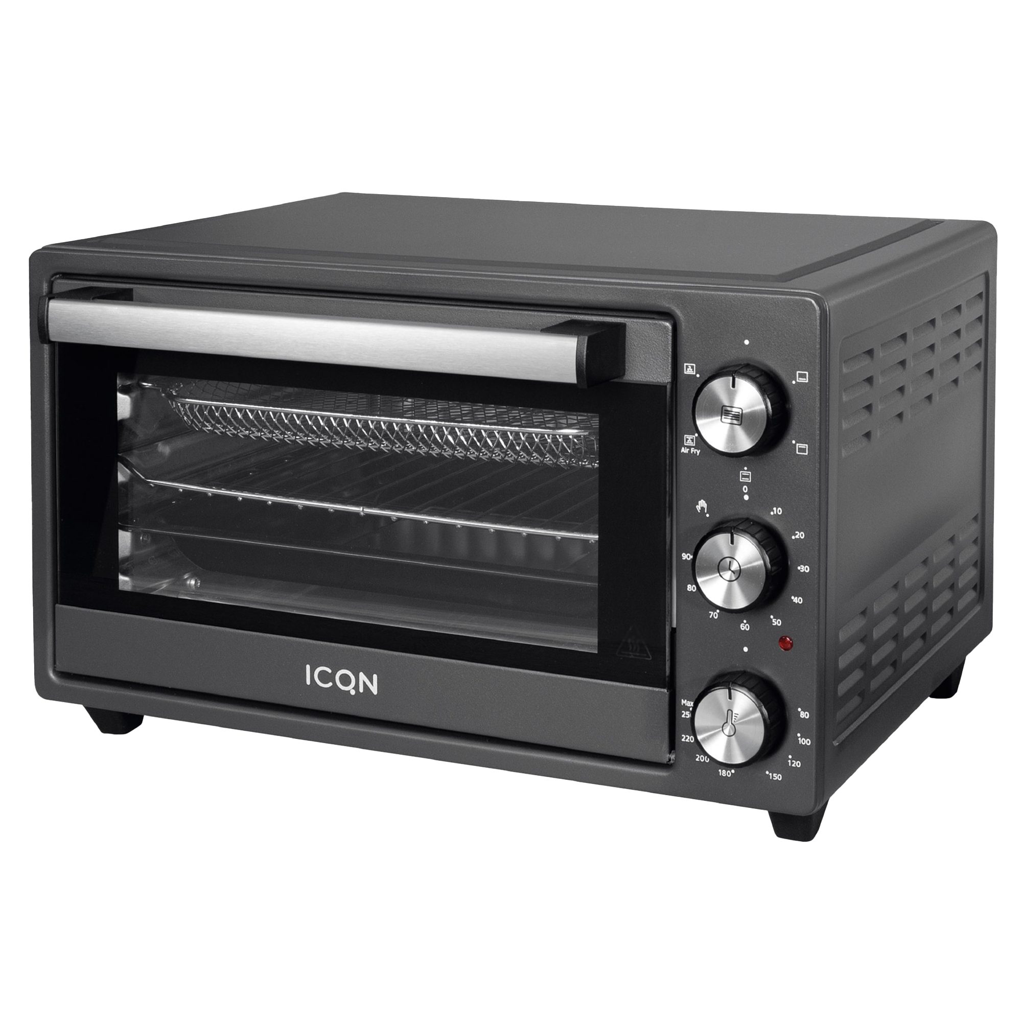 ICQN Minibackofen 20 Liter, PizzaBackofen, Ober/Unterhitze mit UmluftFunktion, 5 Grill